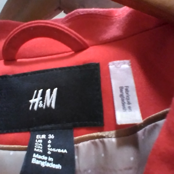 H&M Red Suit Jacket, Size 6 - Picture 2 of 4